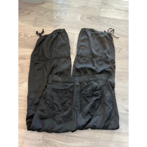 American Eagle size 10 black silky joggers pants - Picture 2 of 3